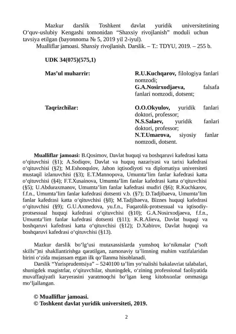 Shaxsiy rivojlanish 2