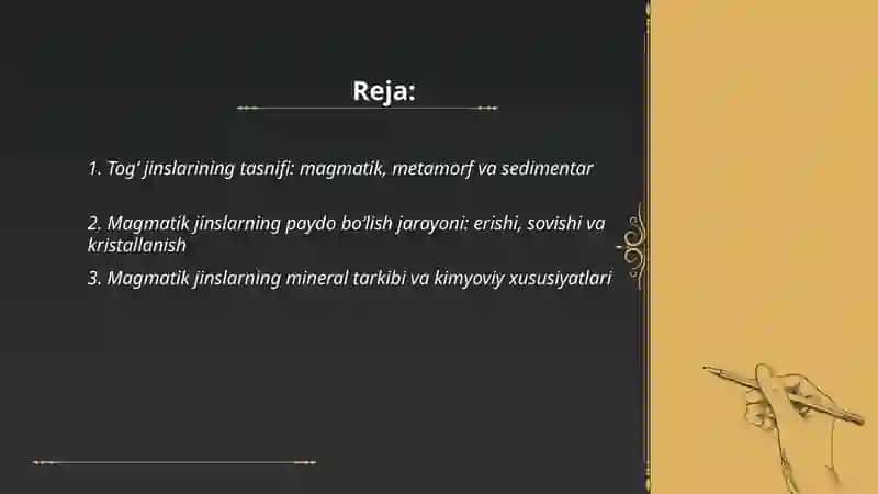Togʻ jinslari haqida 2