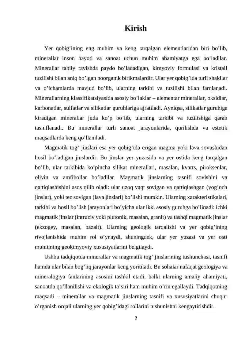 Minerallar haqida tushuncha 2