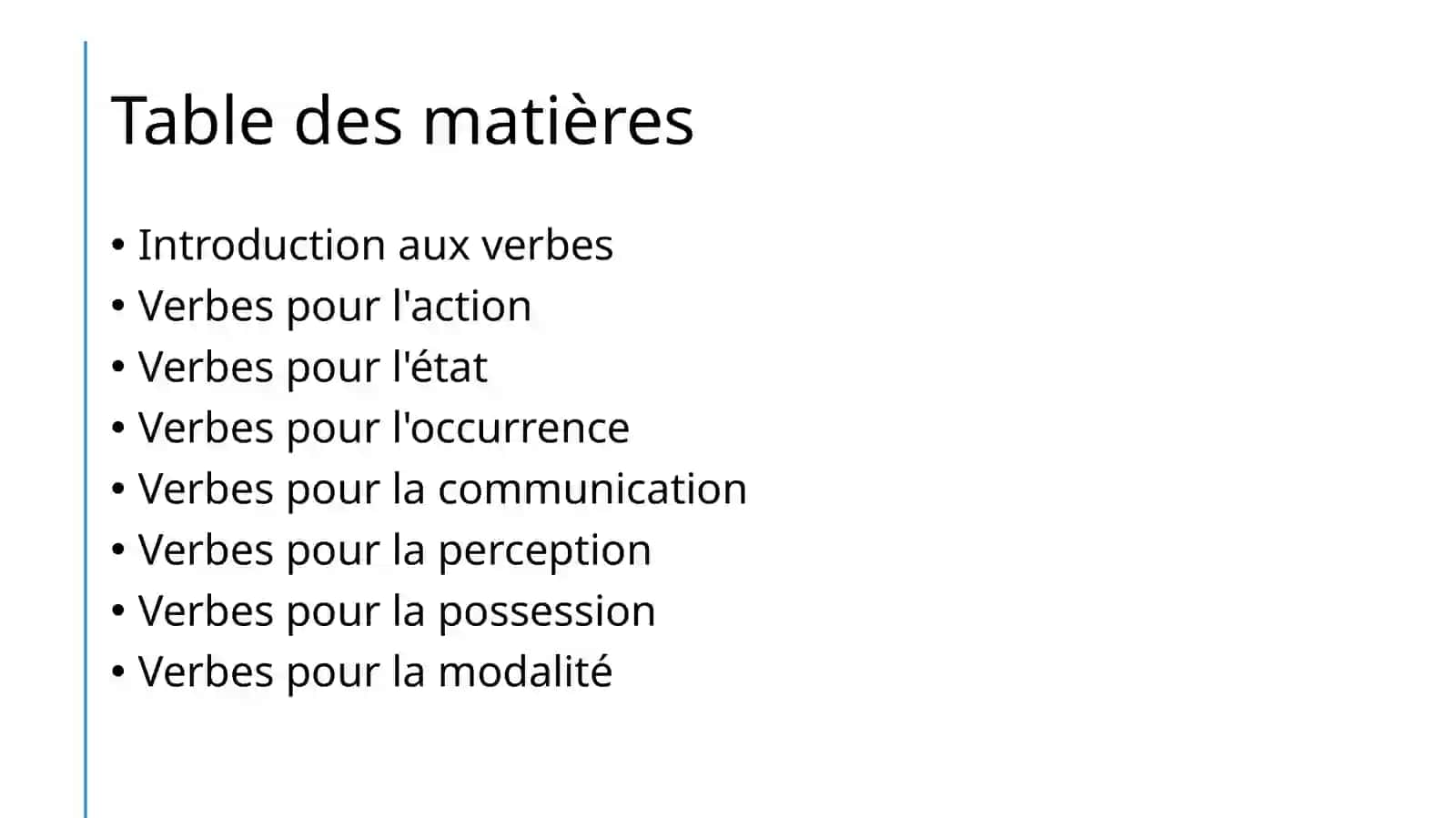 Utilisation des verbes 2