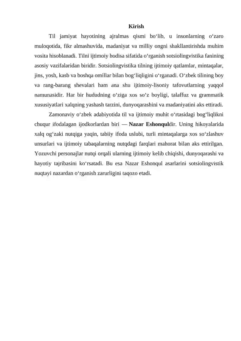Nazar Eshonqul hikoyalari tilining sotsiolingvistik tahlili 2