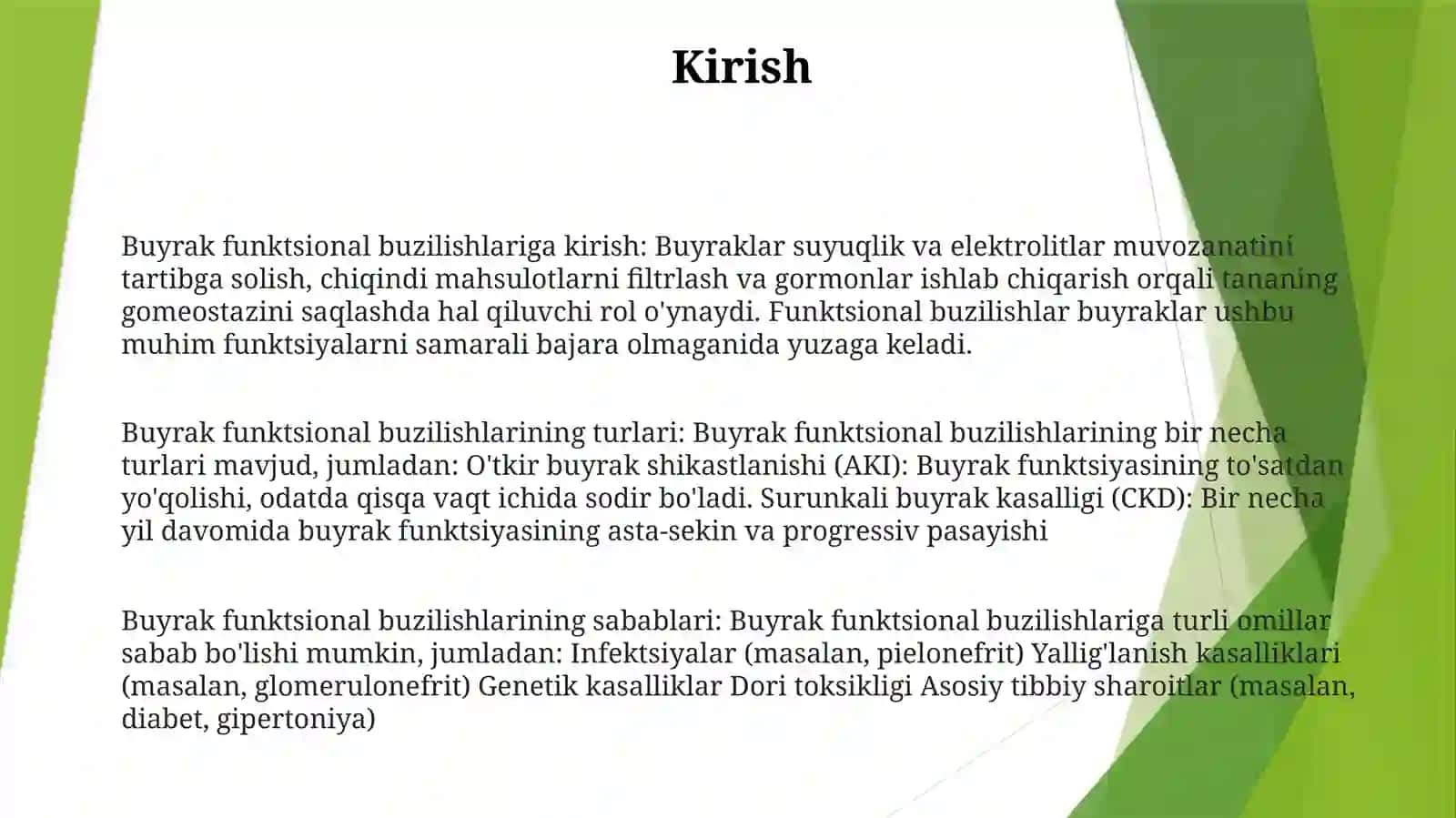 Buyrakning Funksional Sinamalari 2
