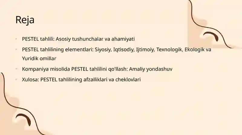 PESTEL TAHLILI AMALIYOTI 2