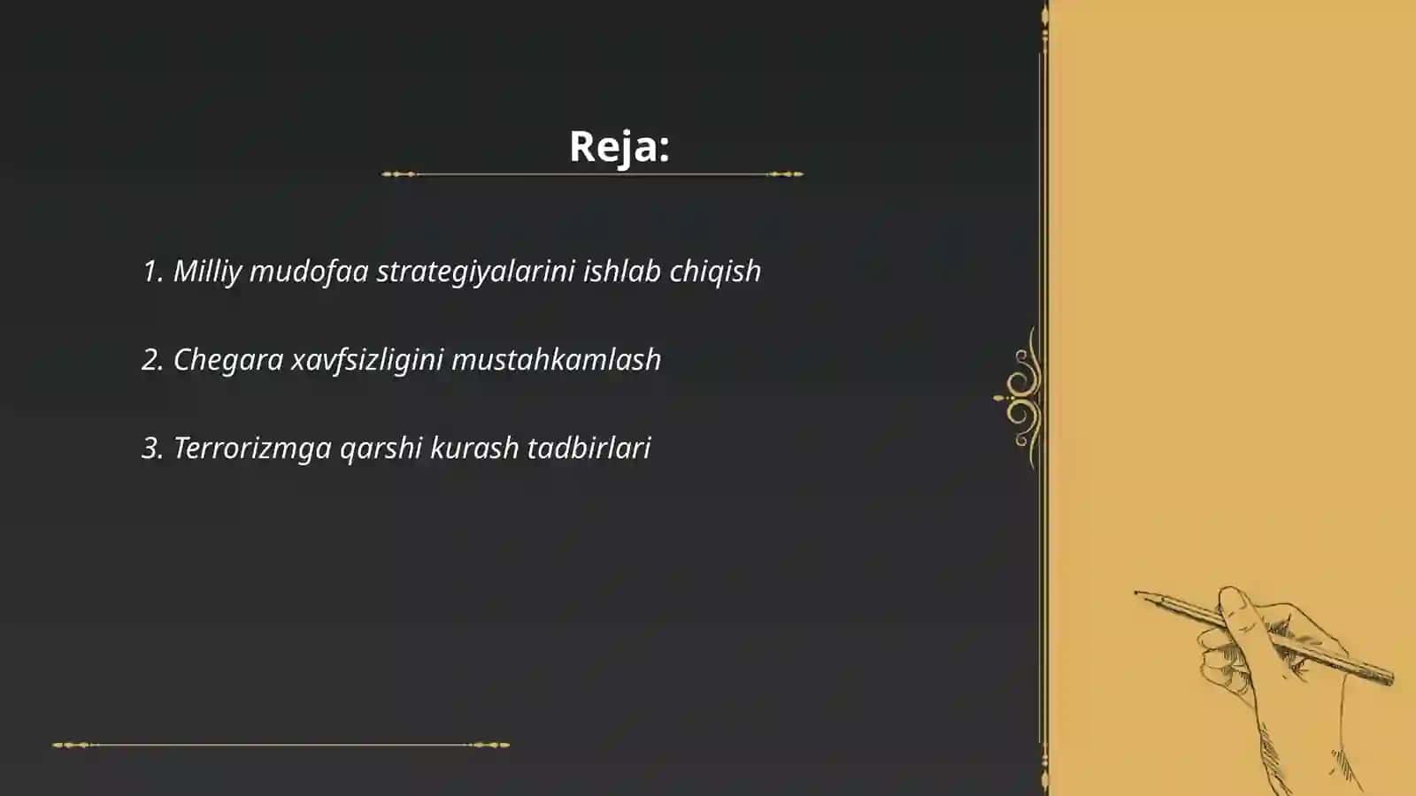 Milliy mudofaa strategiyalarini ishlab chiqish 2
