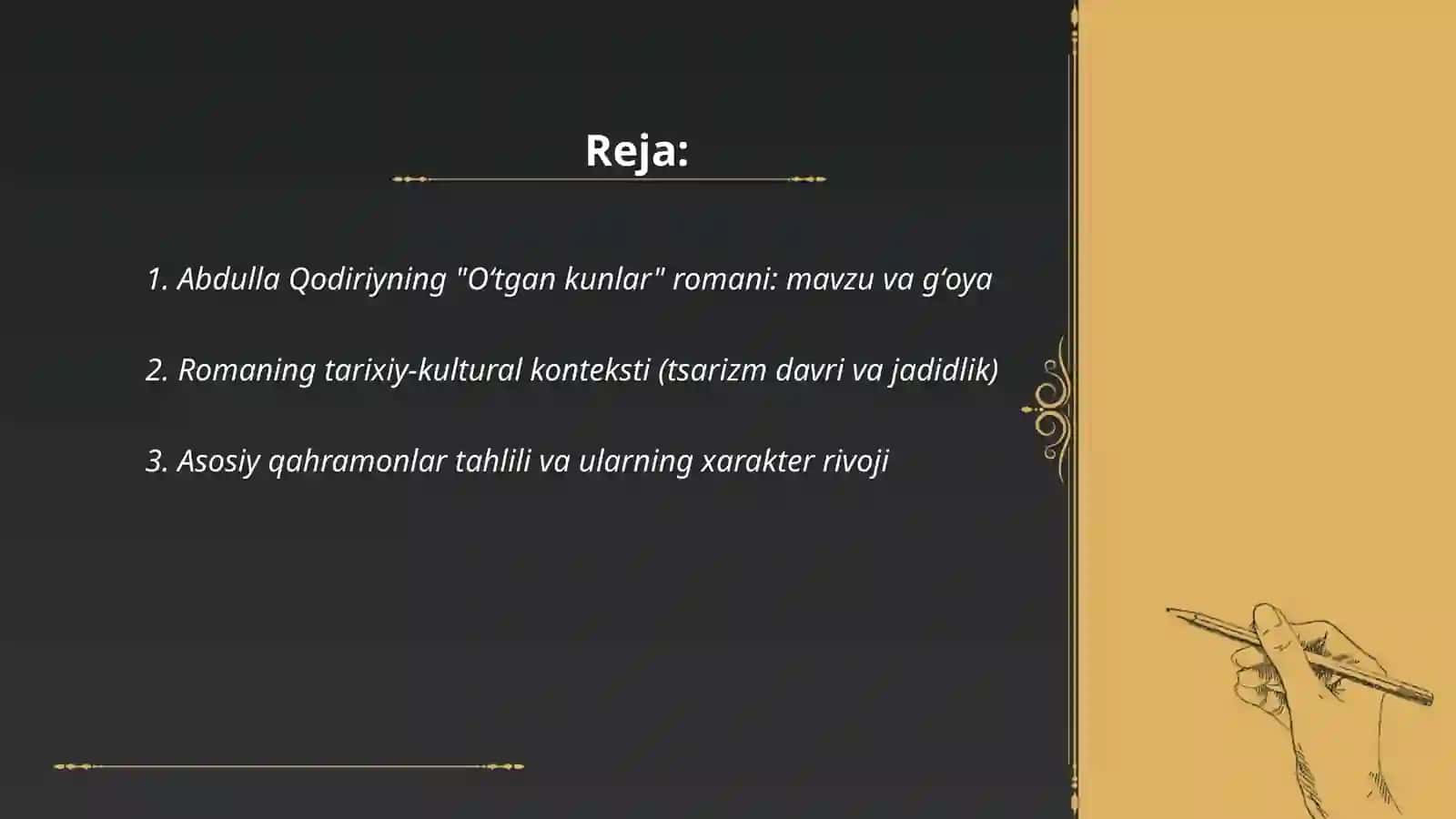 Abdulla Qodiriy oʻtgan kunlar romani 2