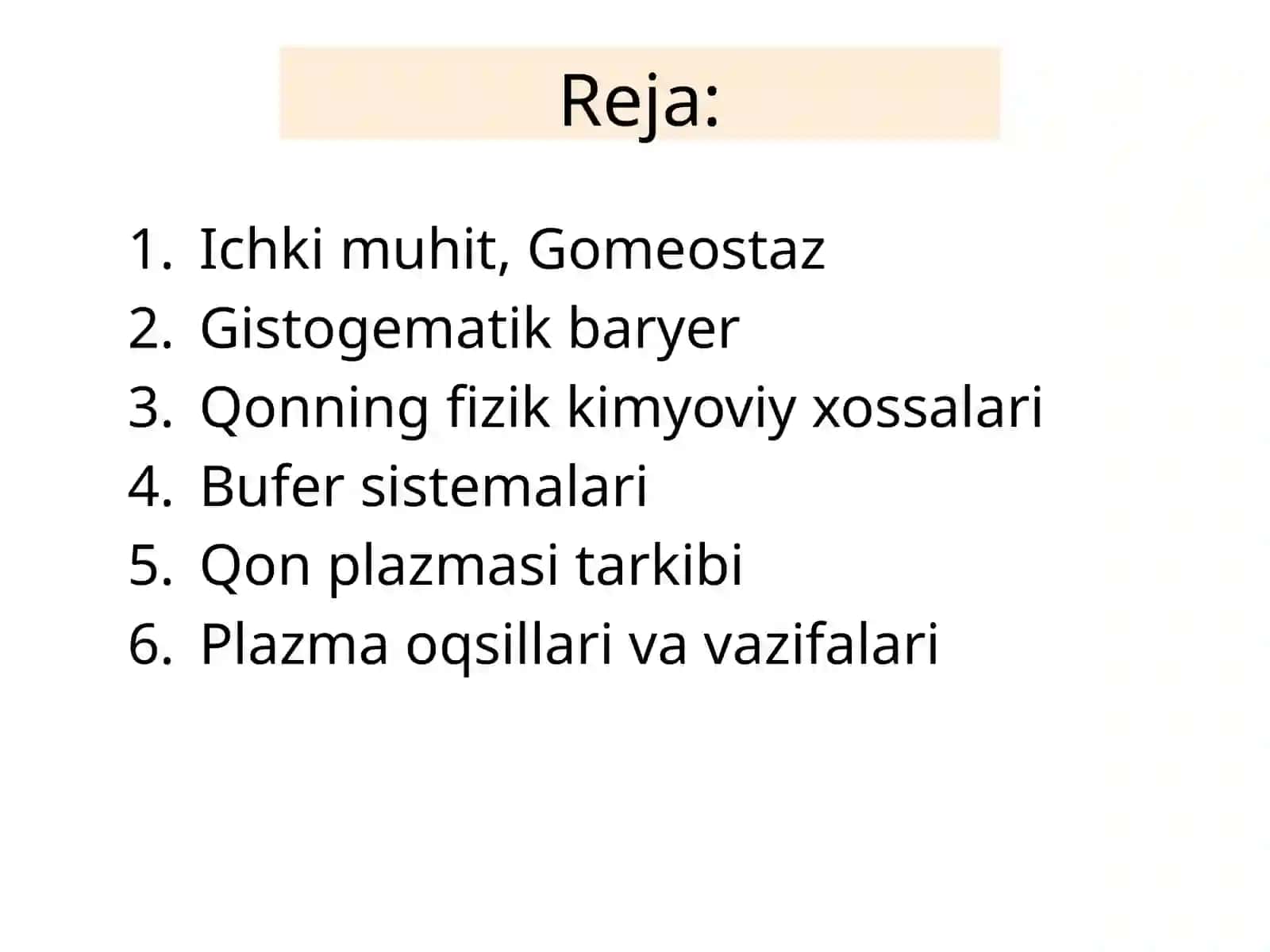 Ichki muhit, qon sistemasiga kirish 2