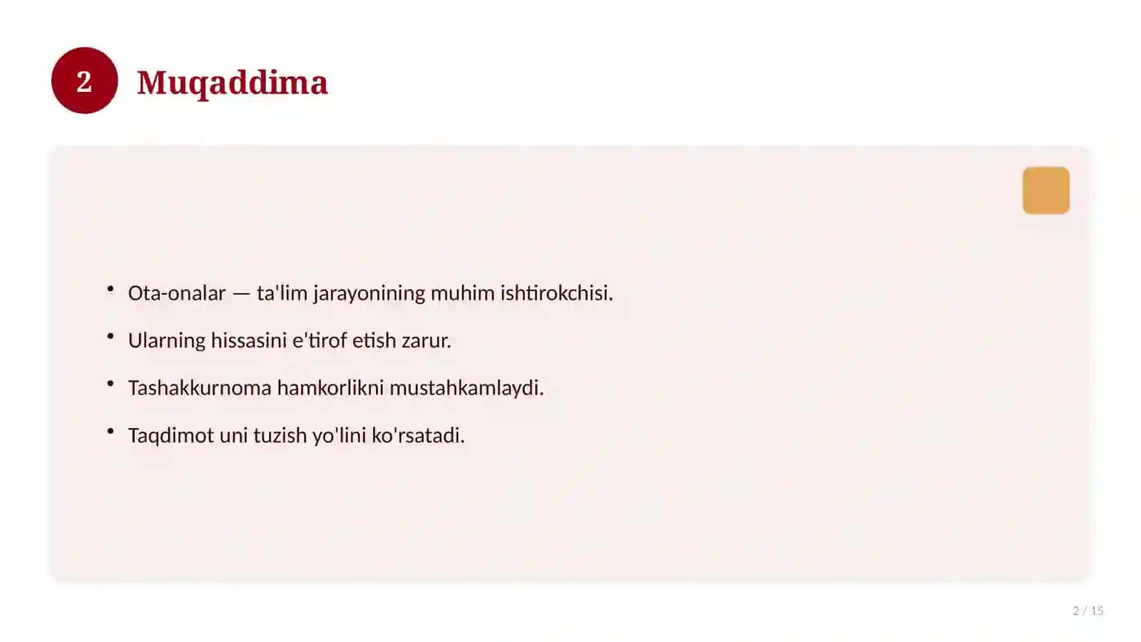 Ota-ona uchun tashakkurnoma 2