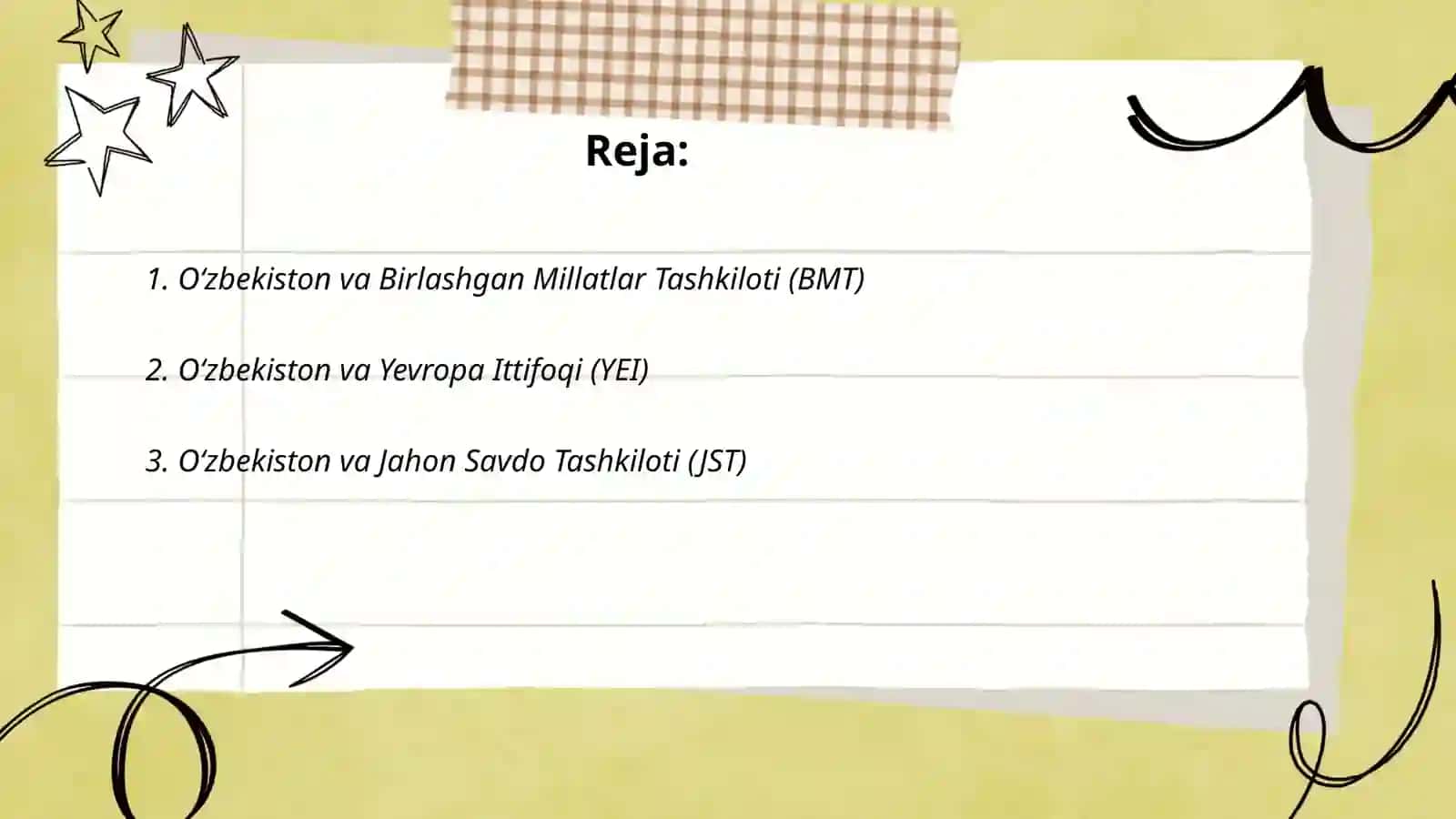 Oʻzbekiston va Jahon tashkilotlari 2