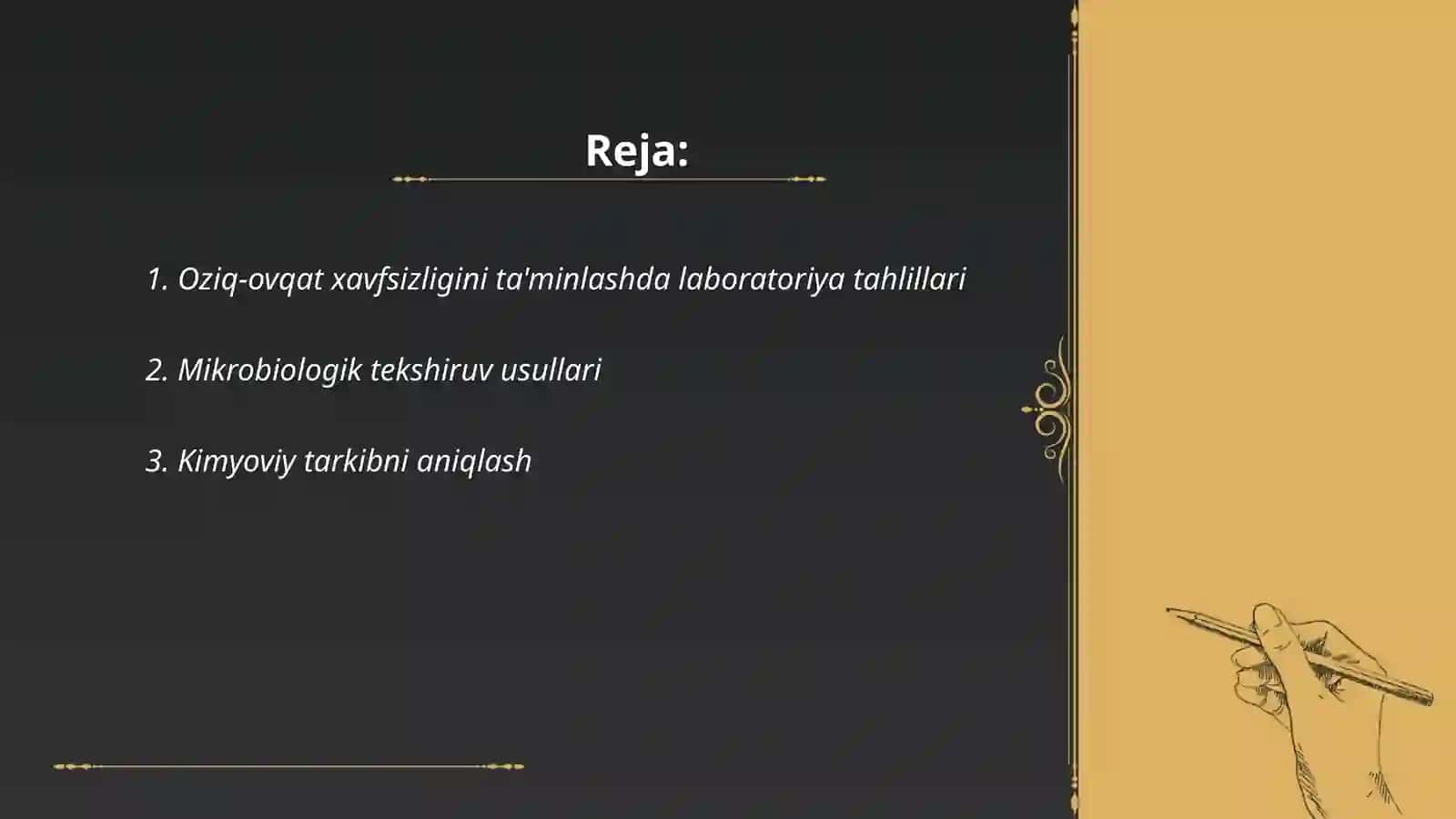 Oziq-ovqat labarturyasi 2