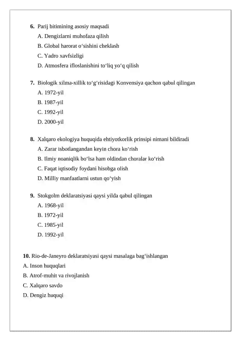 Xalqaro ekologiya huquqi 2