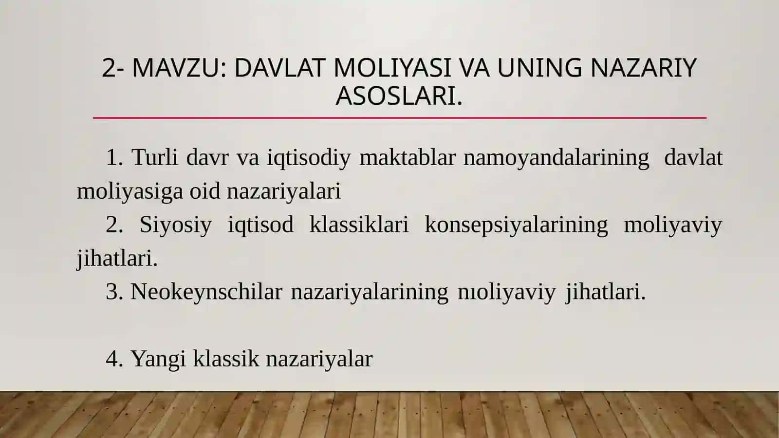 Davlat moliyasi va uning nazariy asoslari 2
