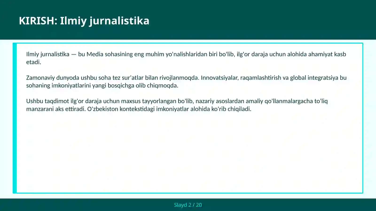 ILMIY JURNALISTIKA 2