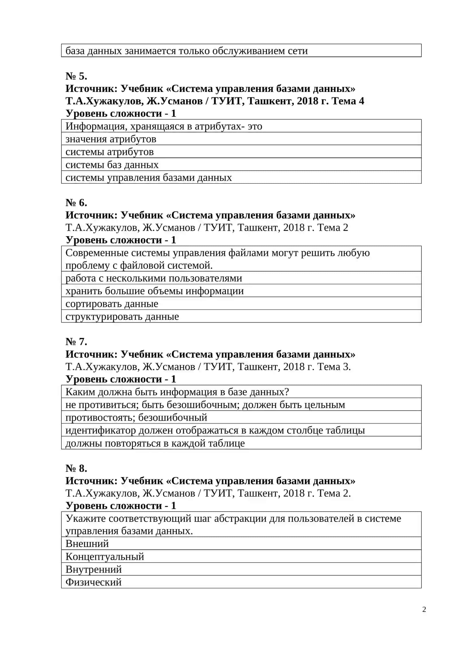 База данных 2