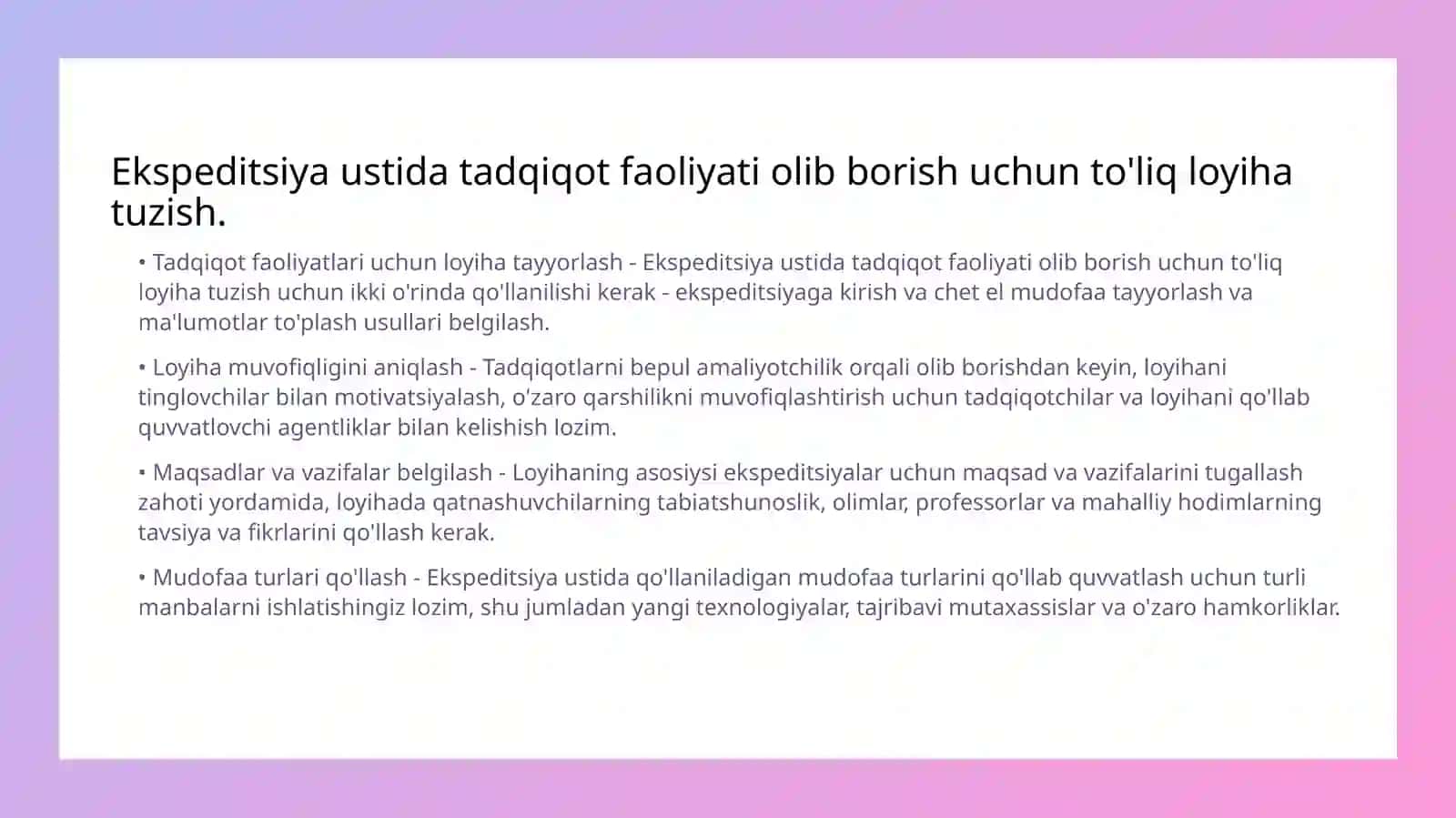 Ekspeditsiya - tadqiqot faoliyati va geografiya 2