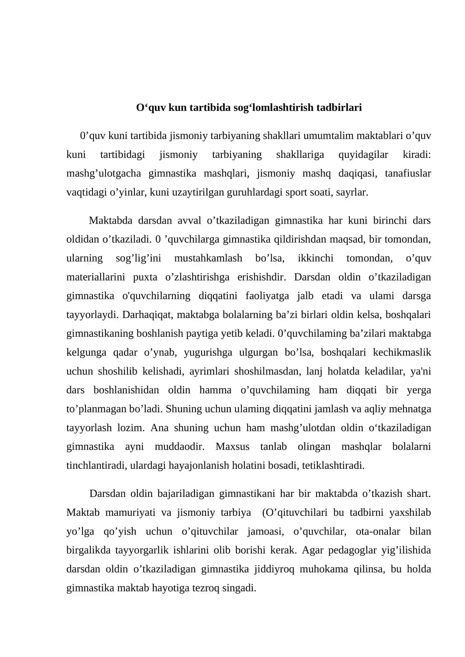 Maktabdan tashqari muassasalarda jismoniy mashg‘ulotlar va sport musobaqalari o‘tkazish qoidalari 2