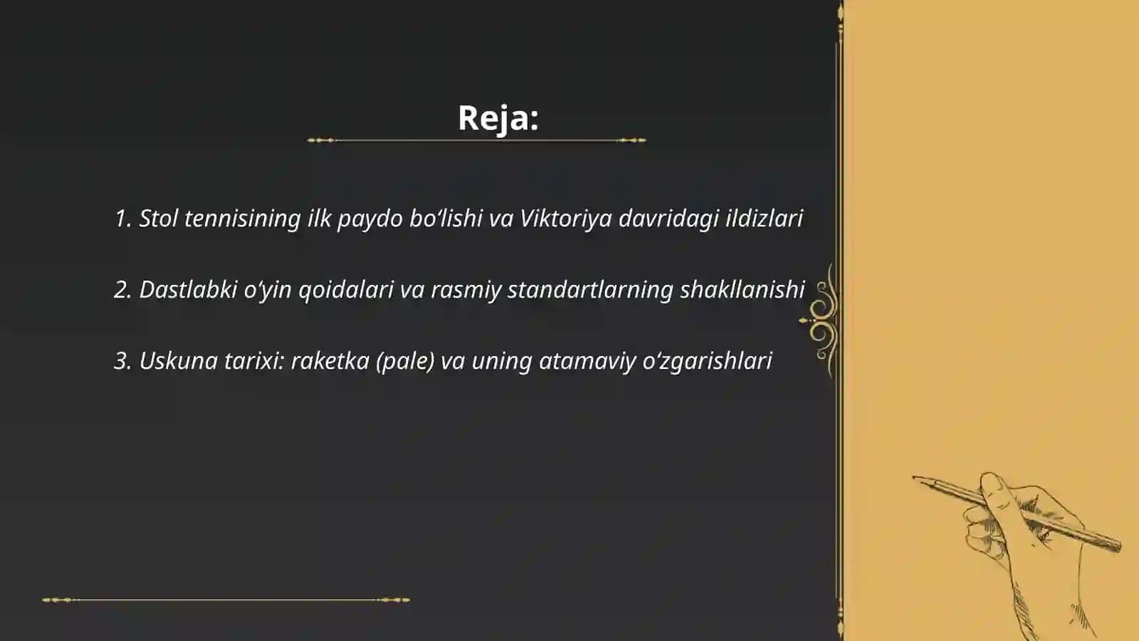 Stol tennisining paydo boʻlishi tarixi va rivojlanishi 2