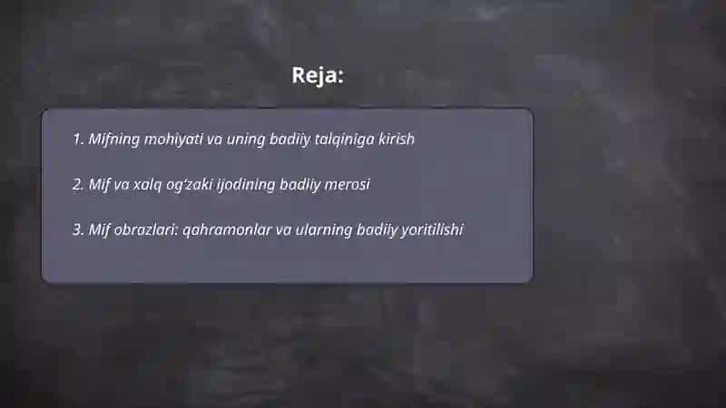 Mif va uning badiiy talqini 2