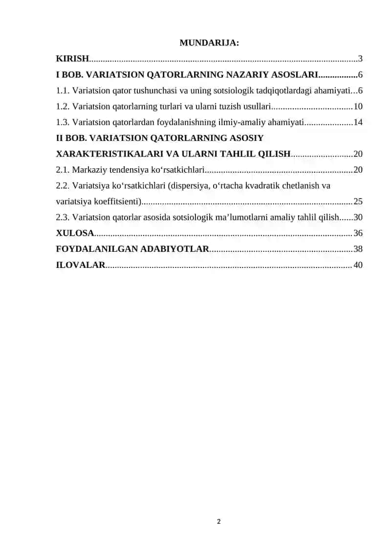 Variatsion qatorlar va ularning xarakteristikasi 2