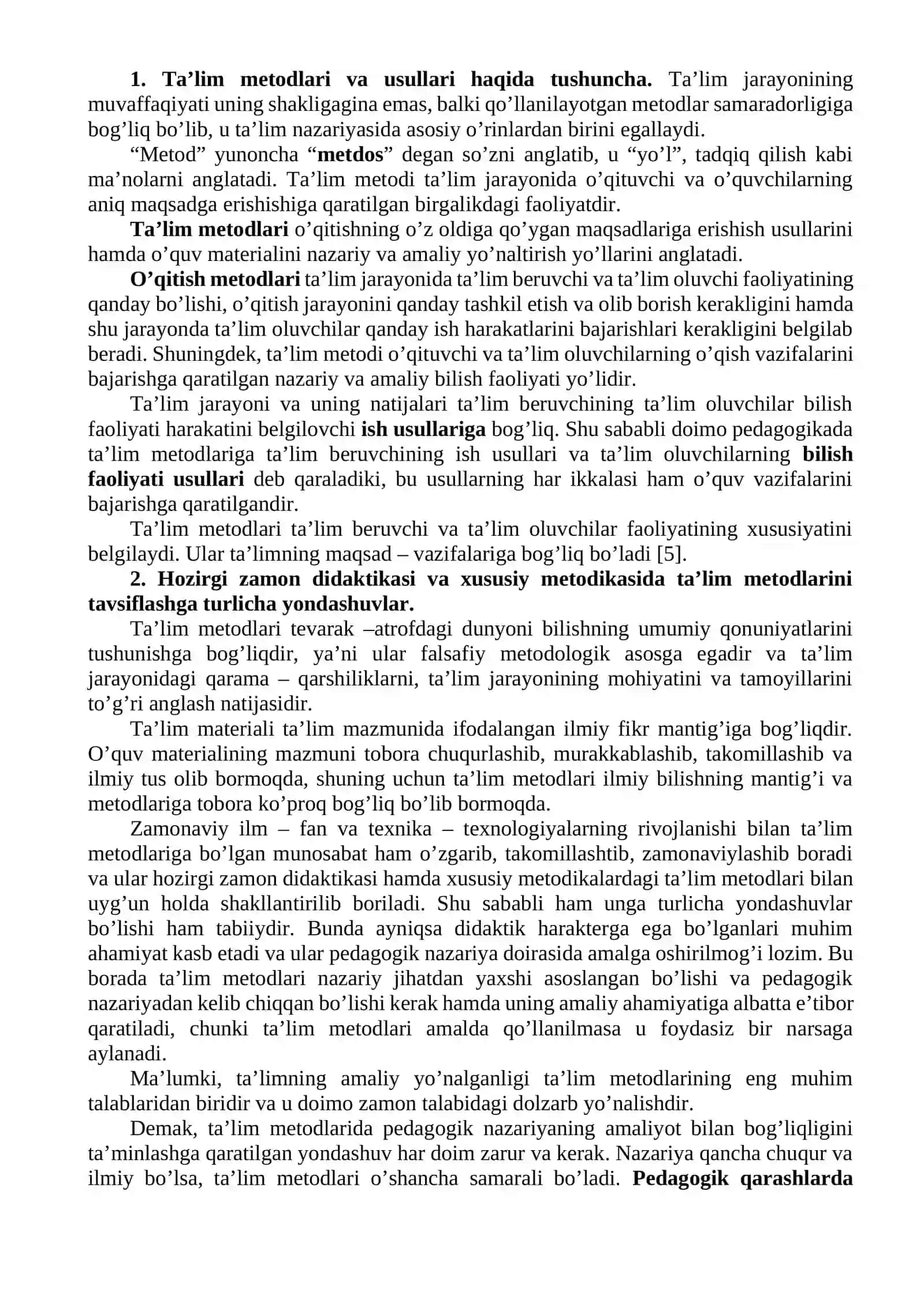 TA’LIM METODLARI VA TURLARI 2