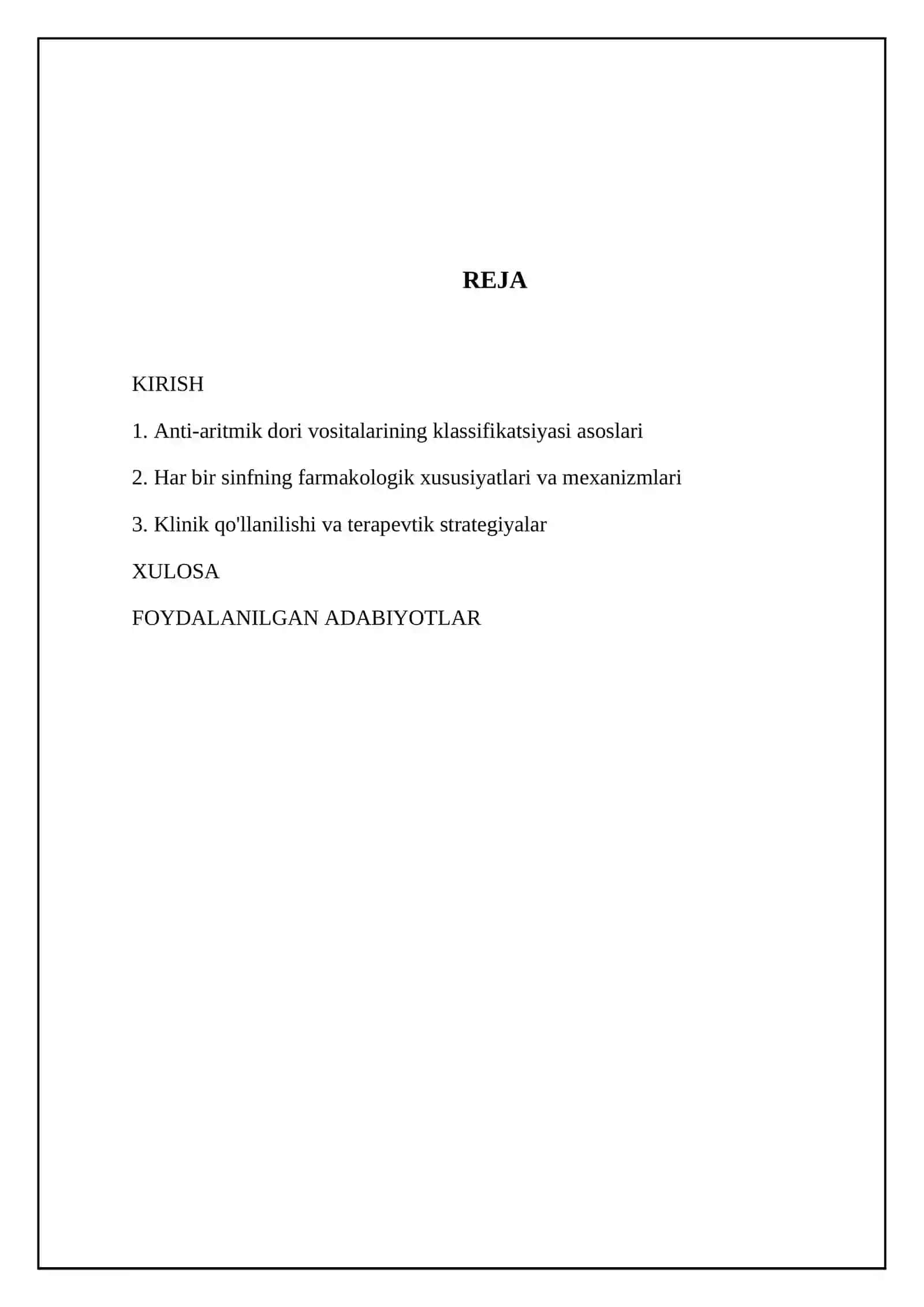 Anti-aritmik dori vositalar tasnifi 2