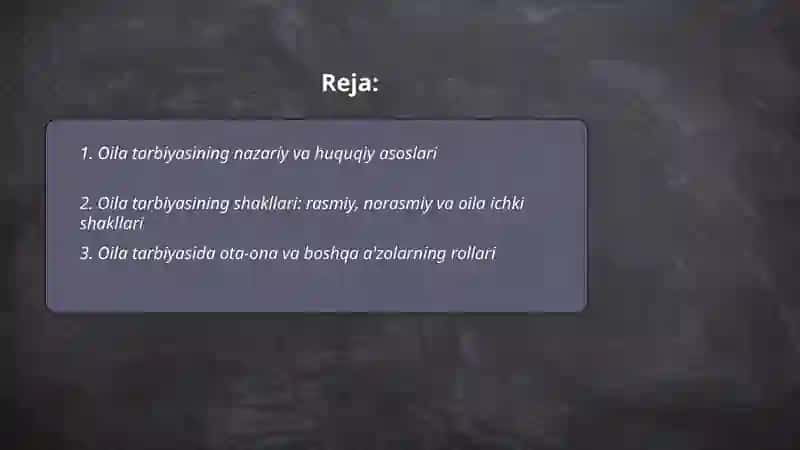 Oila tarbiyasi 2