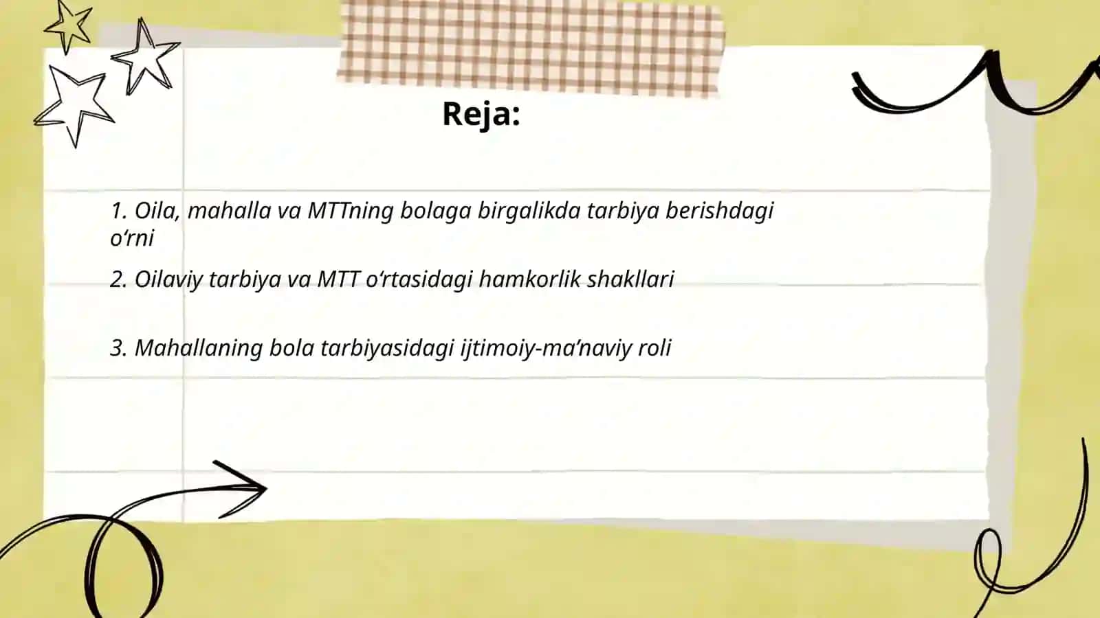 Bola tarbiyasida oila, mahalla va MTT hamkorligi 2