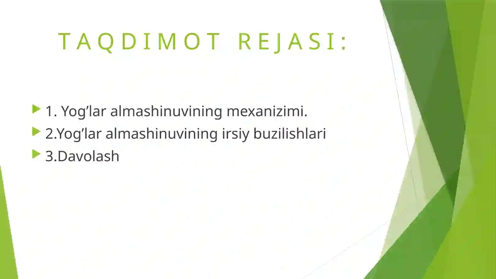 Yog’lar almashinuvining irsiy buzulishlari 2