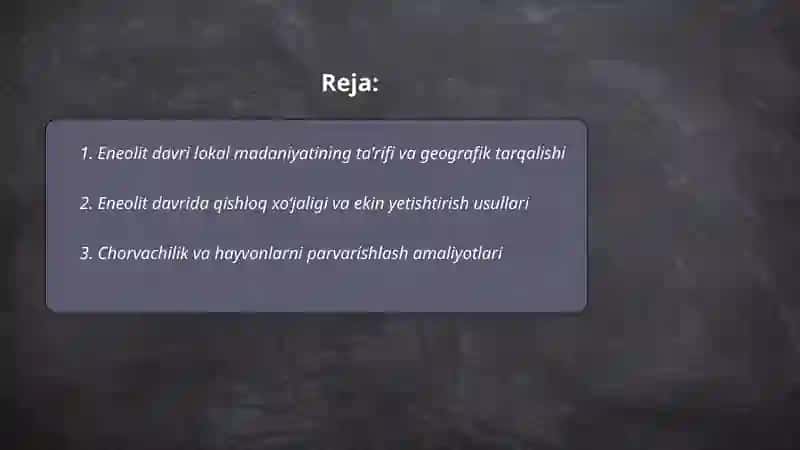 Eneolit davri lokal madaniyati 2