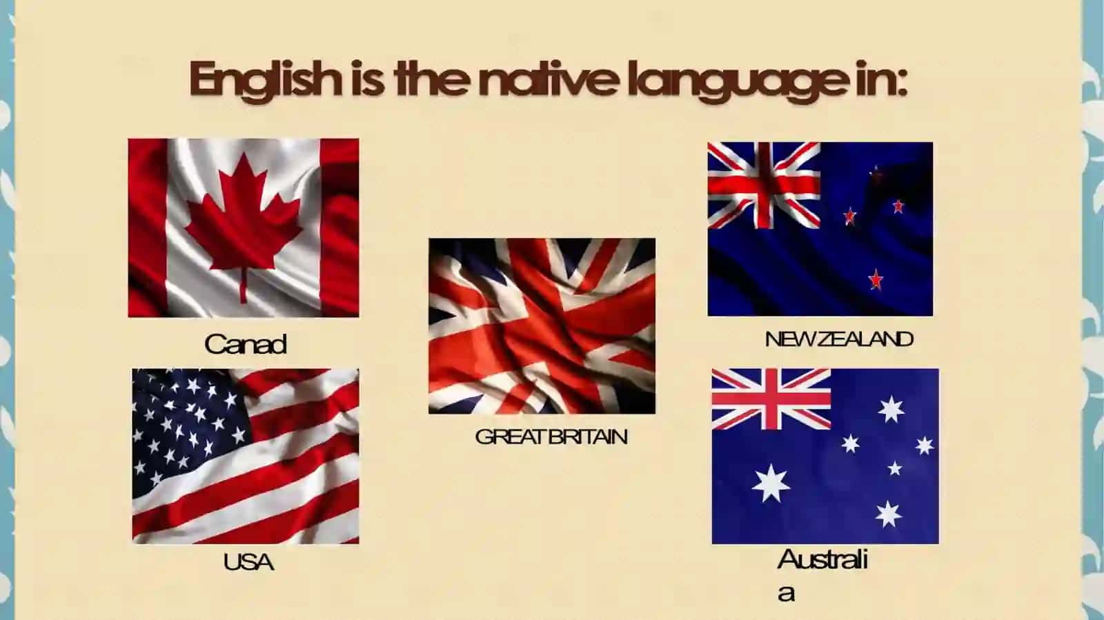 English speaking countries 2