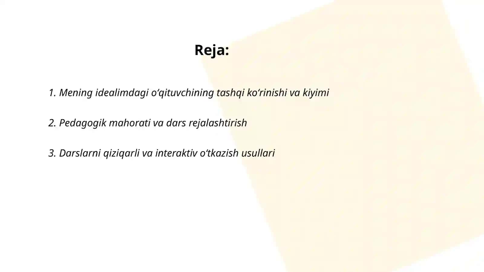 Mening idealimdagi oʻqituvchi 2