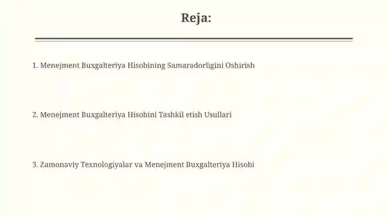 Menejment Buxgalteriya Hisobining Samaradorligini Oshirish 2