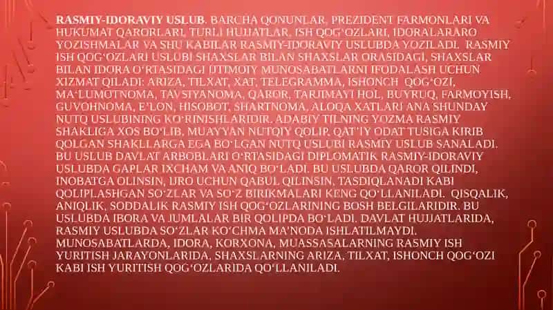 Shaxsiy ish qog‘ozlari uslubi 2