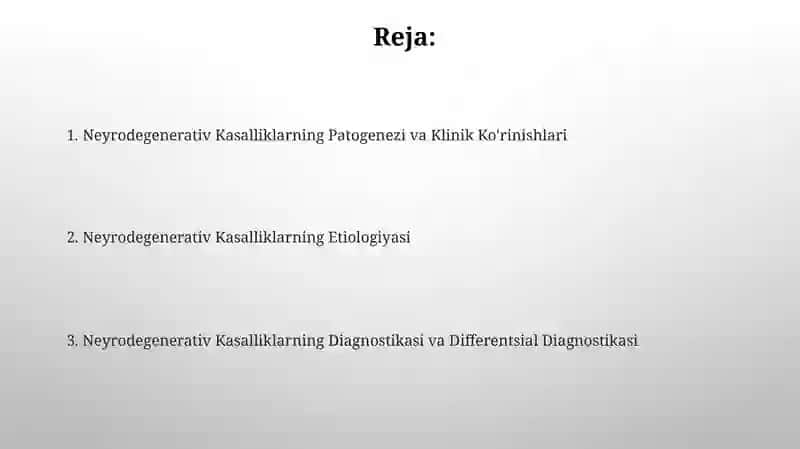 Neyrodegenerativ kasalliklar 2