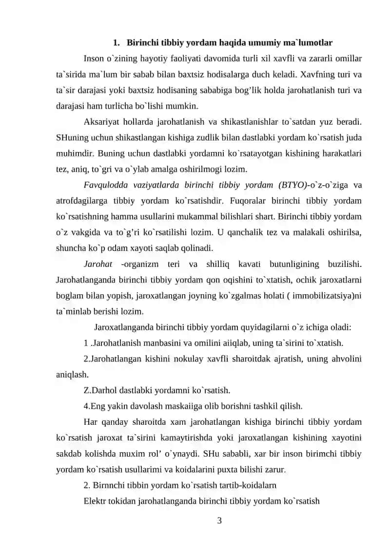 Birinchi Tibbiy Yordam 2