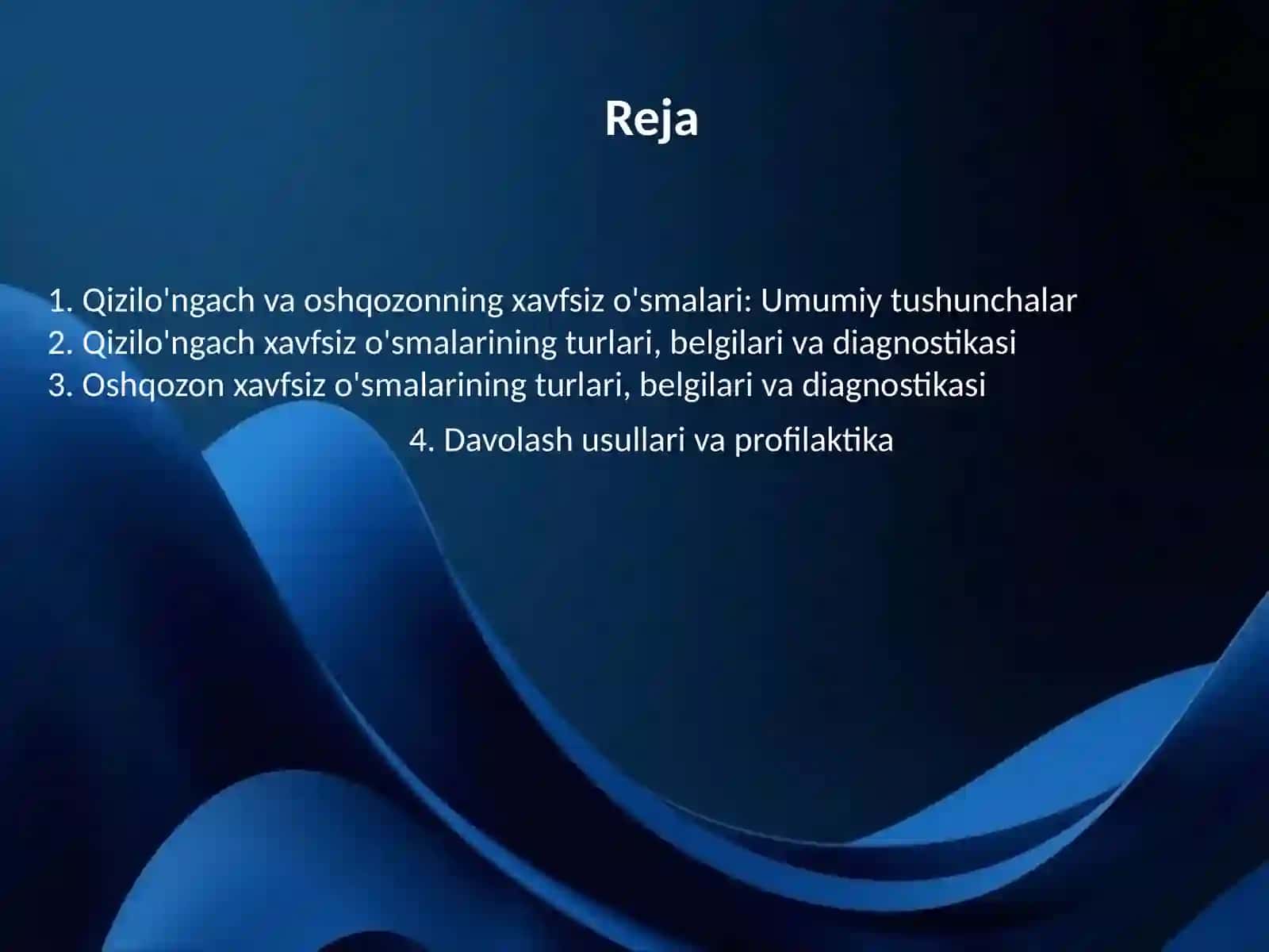 Xavfsiz o'smalar (qizilo'ngach, oshqozon) 2