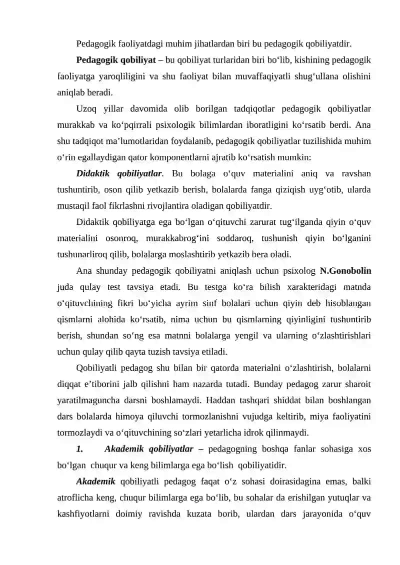 Pedagogik qobiliyatlar psixologiyasi 2