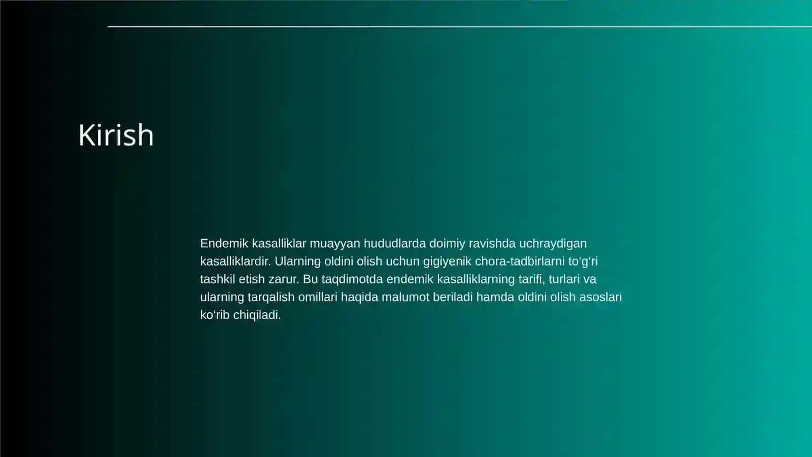 Endemik Kasalliklar Oldini Olishning Gigiyenik Asoslari 2