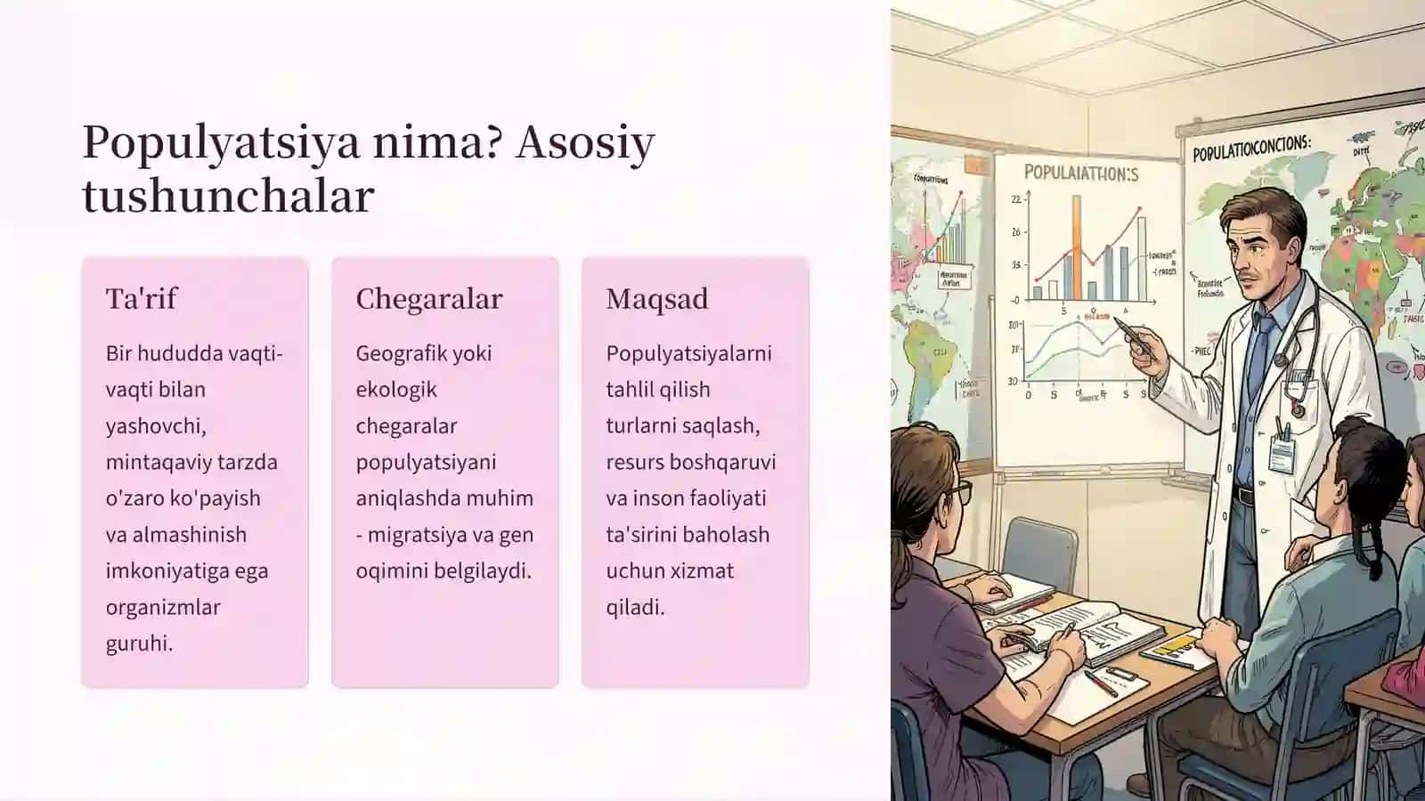 Populyatsiyalarning umumiy tasnifi va asosiy xususiyatlari 2