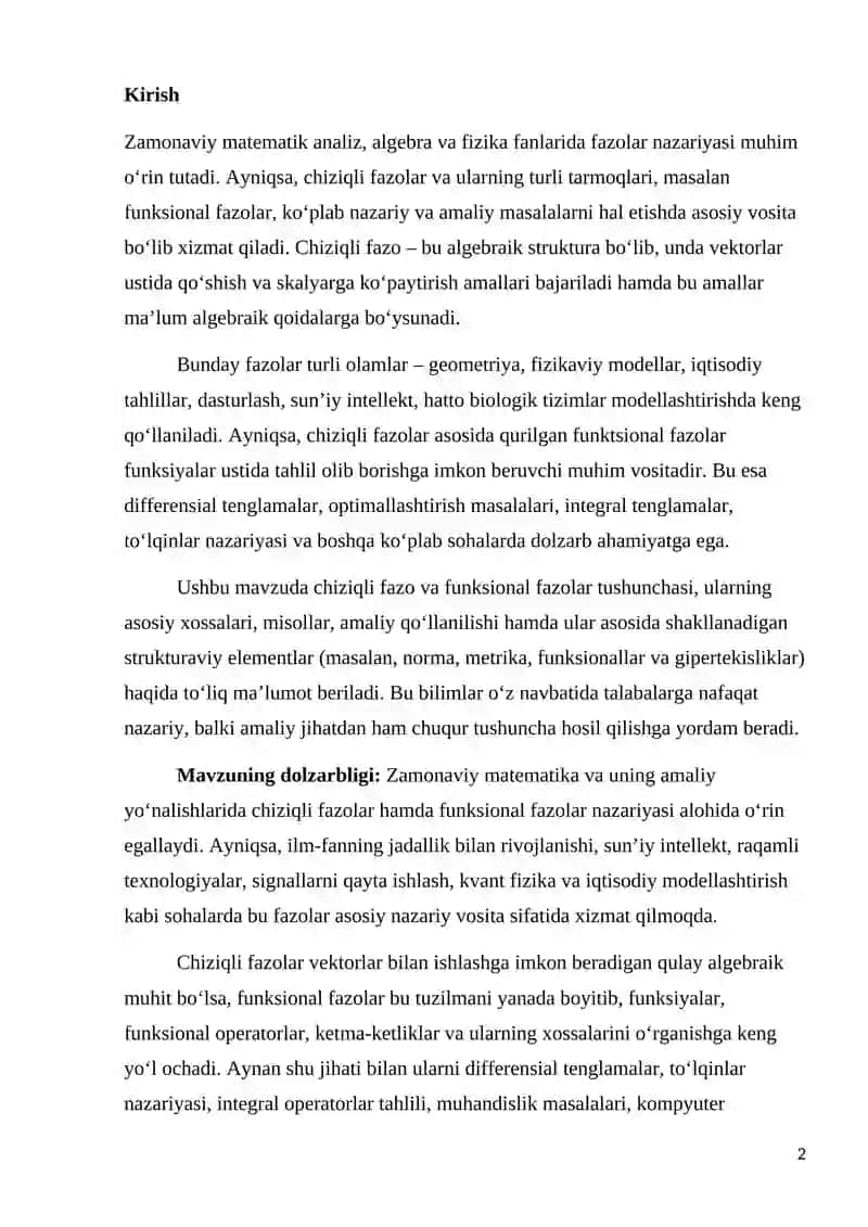 Chiziqli Fazo 2
