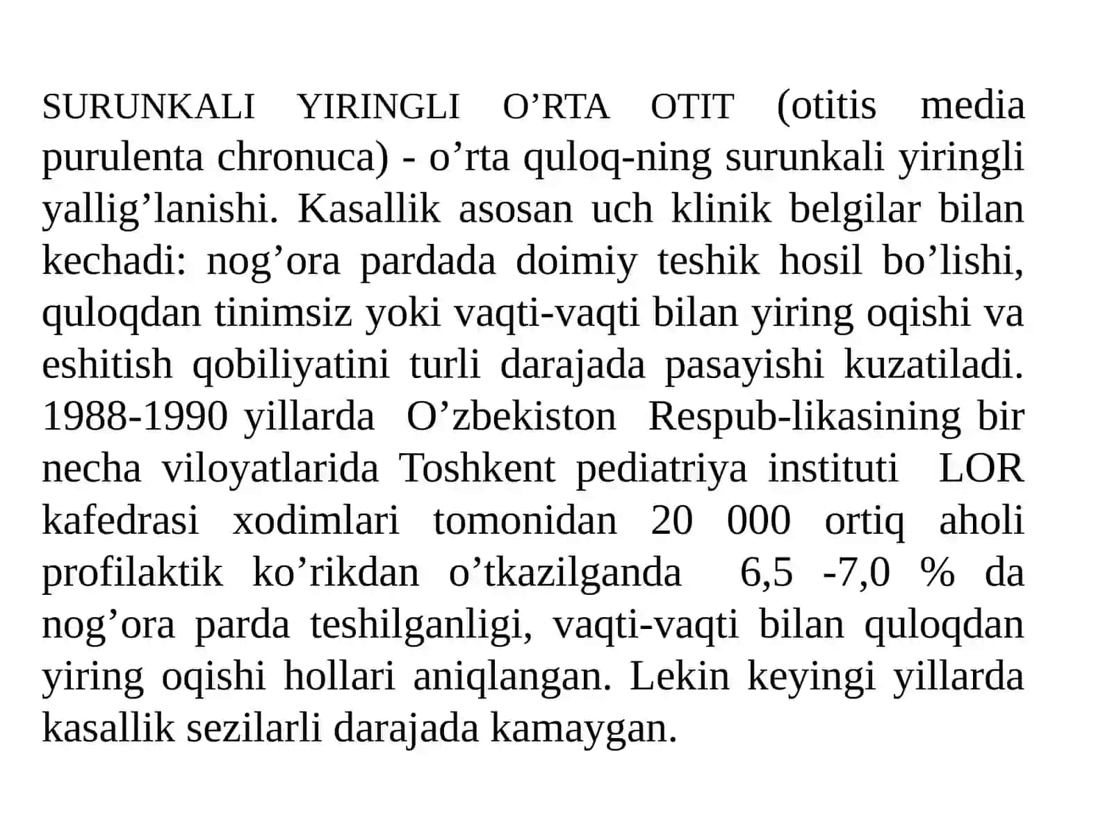 SURUNKALI YIRINGLI O’RTA OTIT 2