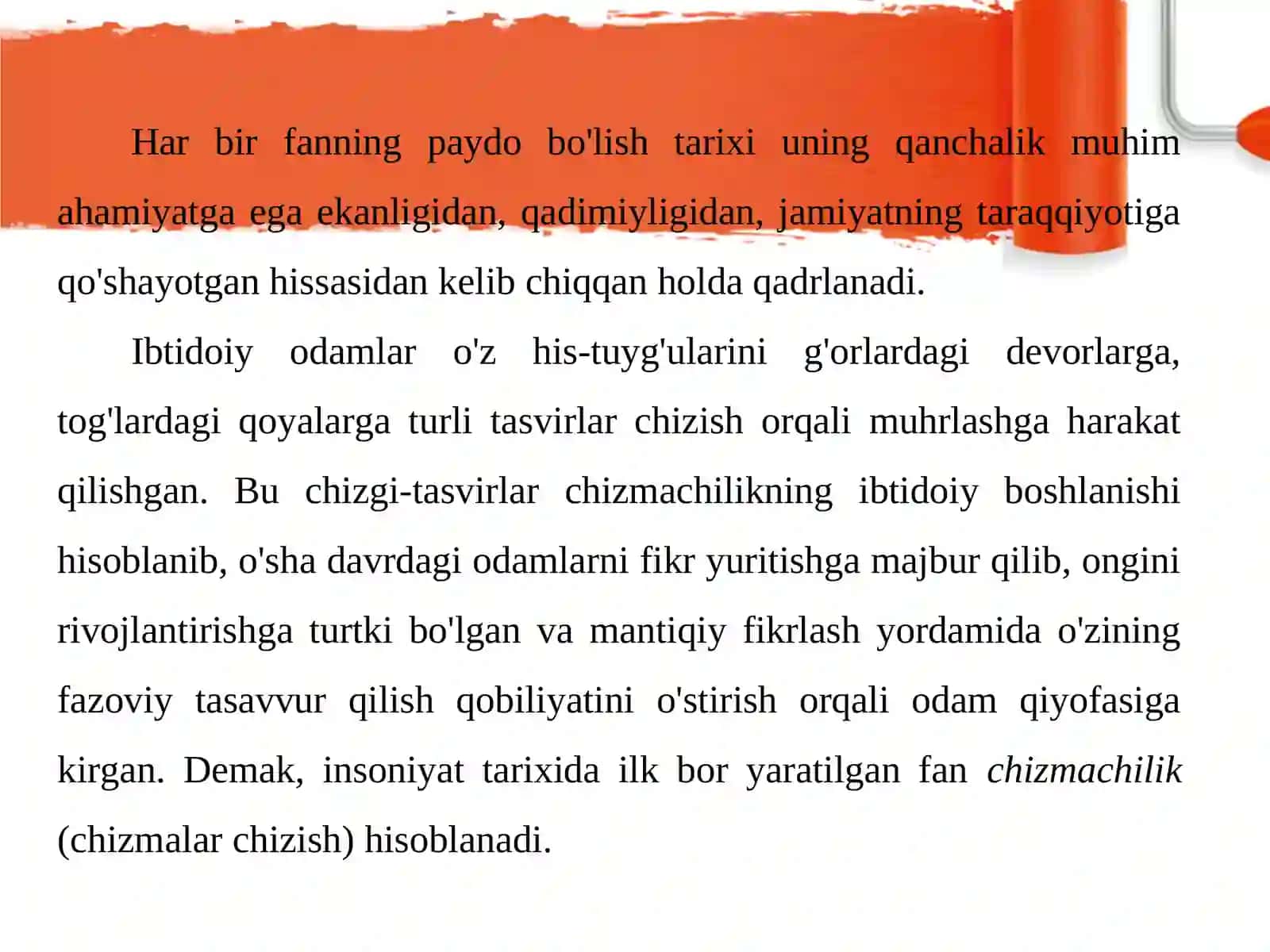 1-mavzu: Chizmachilikning paydo bo'lish tarixi 2