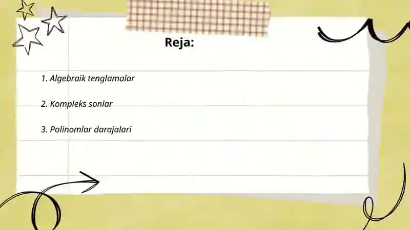Algebraik tenglamalar 2