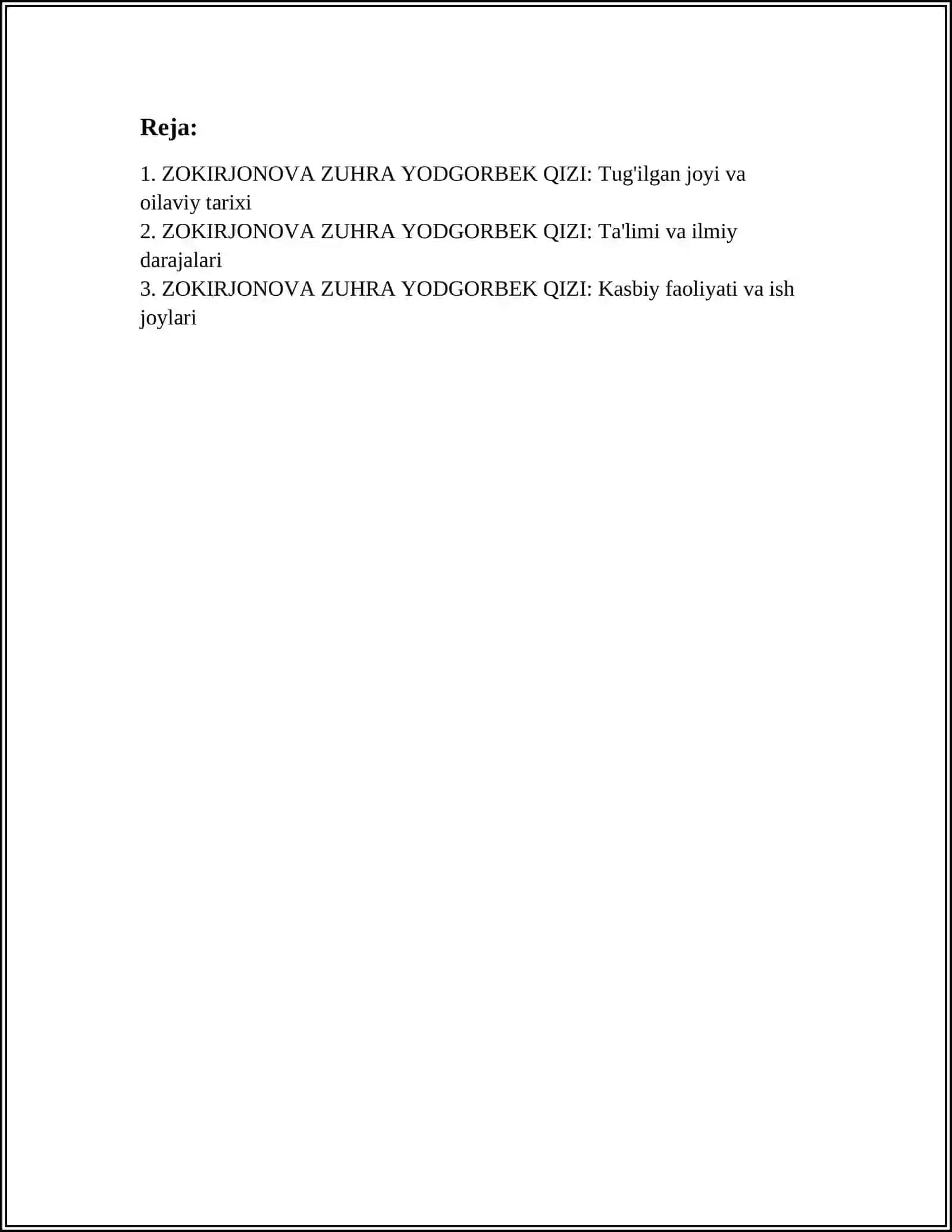 ZOKIRJONOVA ZUHRA YODGORBEK QIZI 2