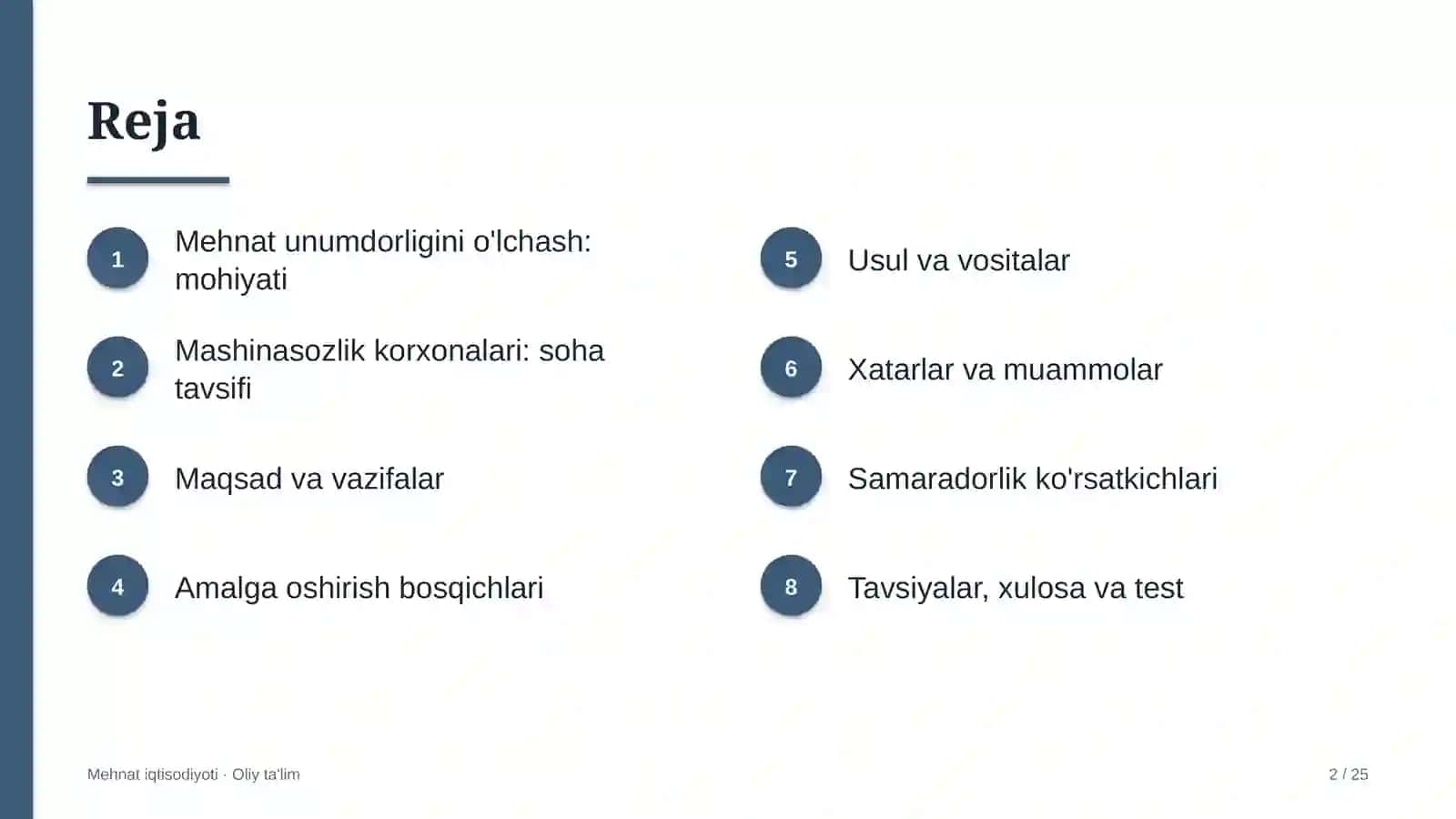mashinasozlik korxonalarida mehnat unumdorligini o'lchash 8885 2
