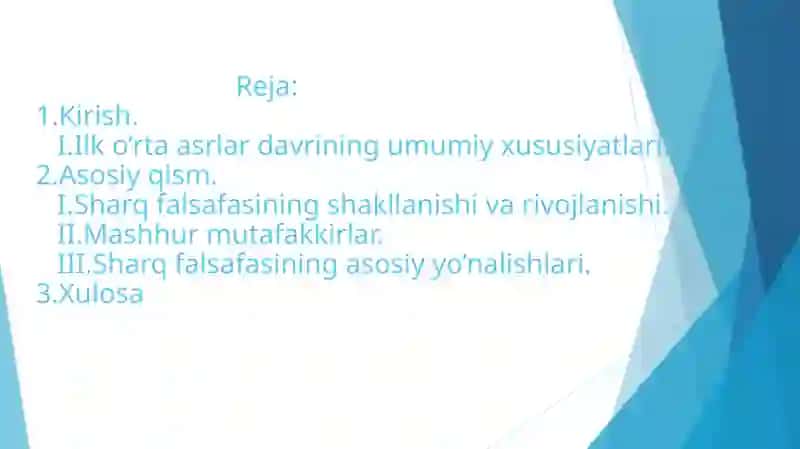 Ilko’rtaasr Sharq falsafasi va uyg’onish davri 2