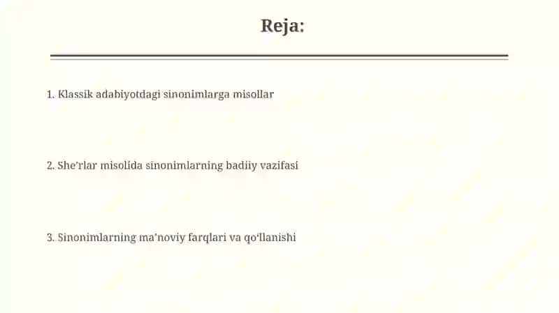 Sinonimlar va sheʼriy allegoriya 2