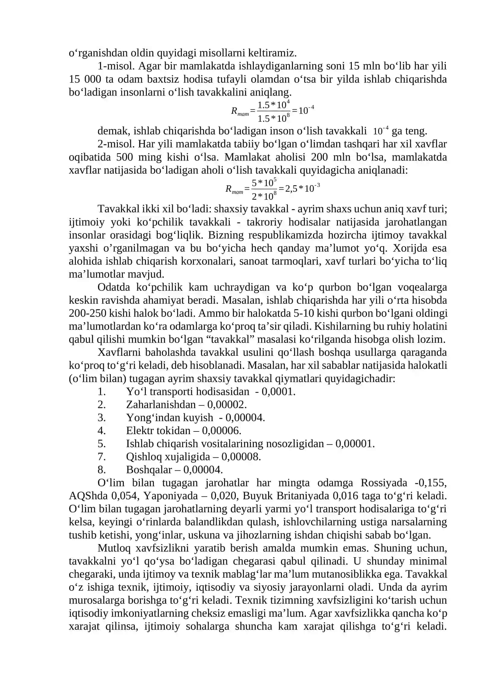 Faoliyat xavfsizligini tahlil qilish 2