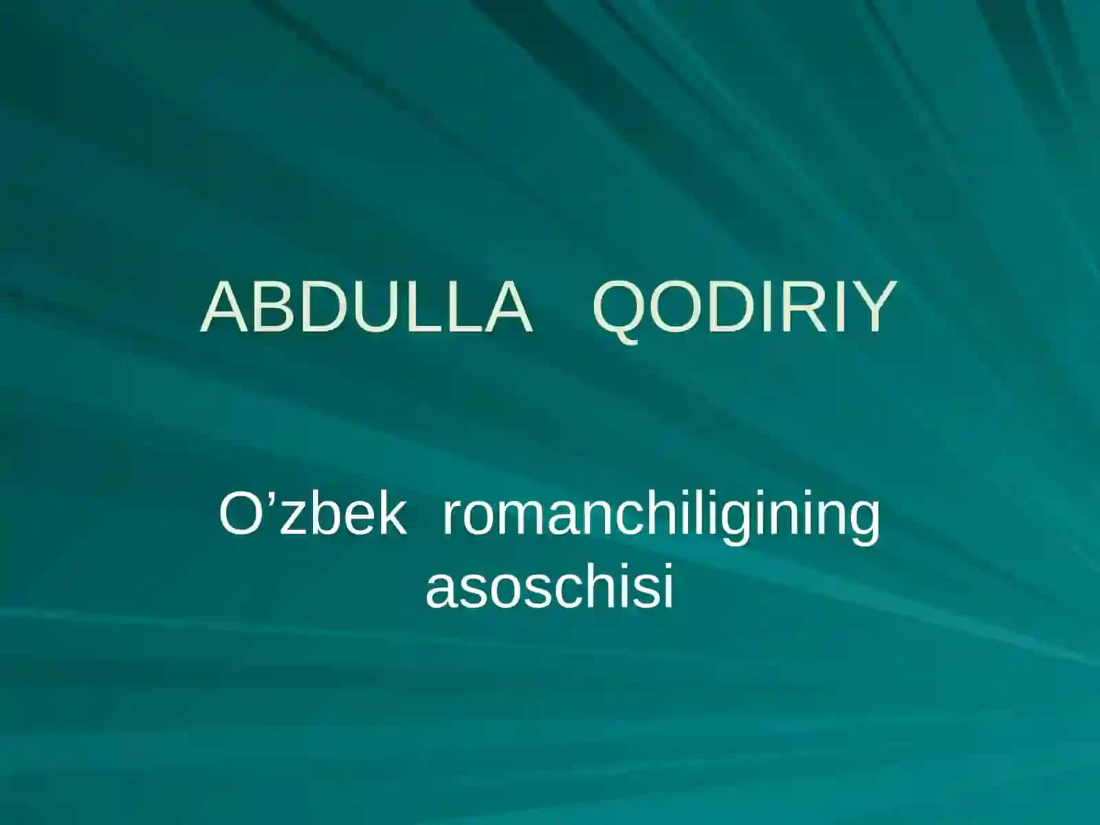 NAZARIY MA’LUMOT ROMAN JANRI 2