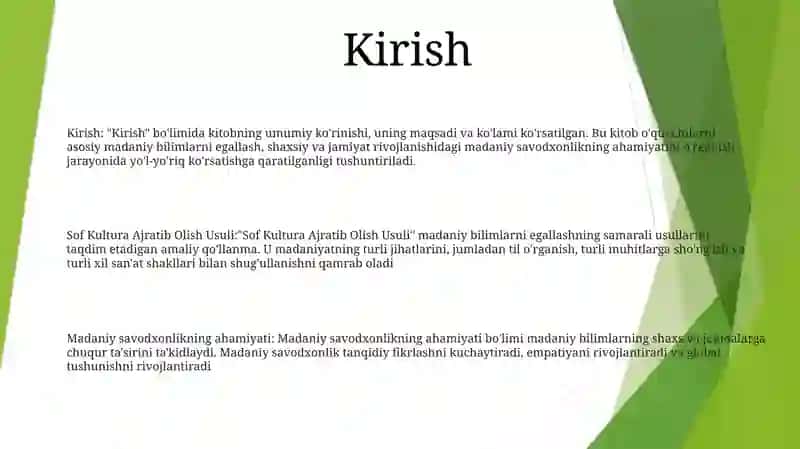 Sof Kultura Ajratib Olish Usuli 2