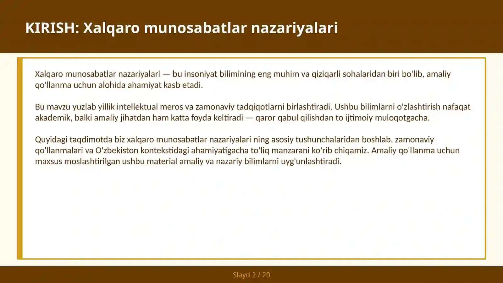 Xalqaro munosabatlar nazariyalari 2